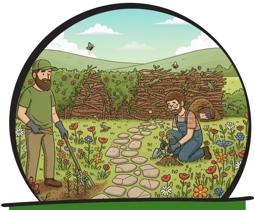 Gartenpflege mit Sorgfalt.