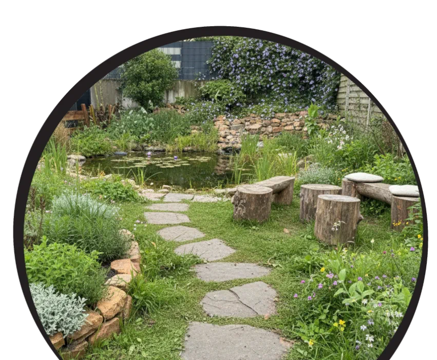 ein Naturgarten mit Biotop und Lieblingsplatz
