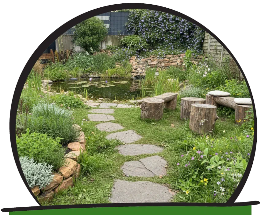 ein Naturgarten mit Biotop und Lieblingsplatz