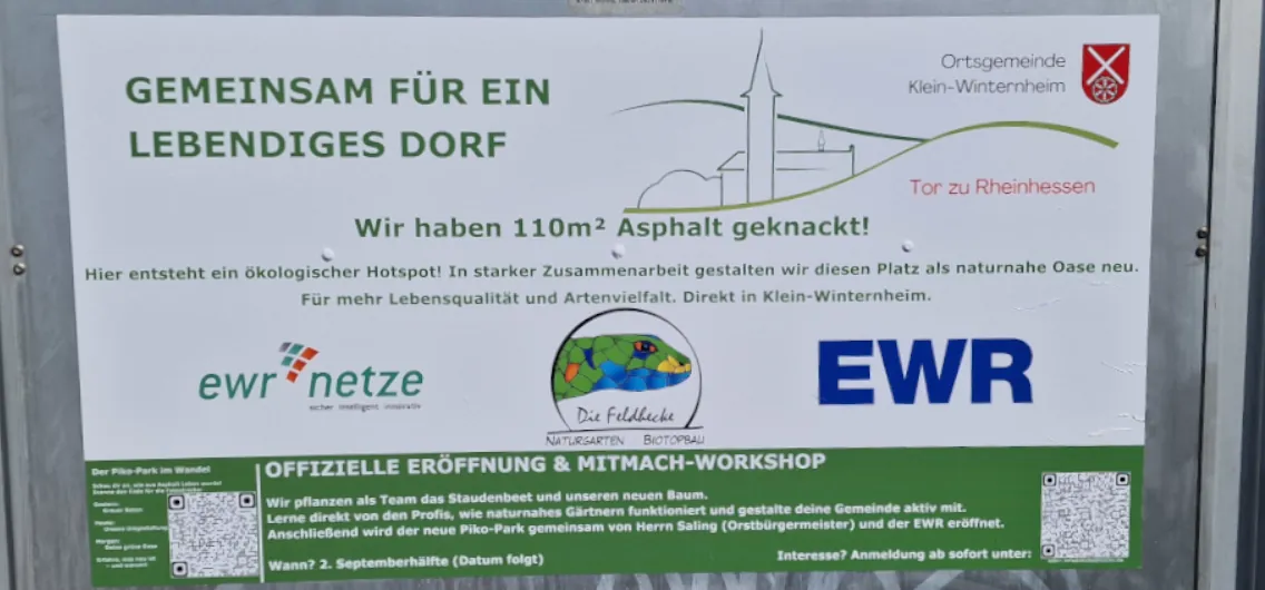 08.05.: Das Schild - transparente Kommunikation mit den Anwohnern